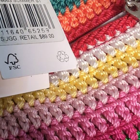 NWT The Sak Crochet Craze Textile Backpack Striped Rainbow main image 6